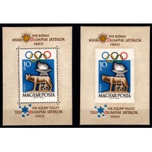 1960 - Ungarn - AFA 1668 og 1668U - Frimærke - Olympiaden i Rom - Miniark komplet - Postfrisk.